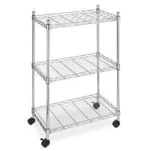 Whitmor Wire Metal Shelving with Wheels Rolling Garage