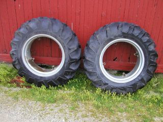 12 4x24 New Tractor Tires New Rims Farmall IH A B SA 100 130