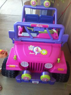 Pink Barbie Power Wheels Jammin Jeep Electric 2 Seater
