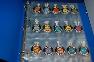 Hotwheels Red Line Collector Buttons in Book Lot of 51