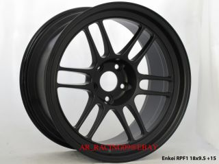 18 Enkei Wheels RPF1 18x9 5 Black G35 G37 240sx STI