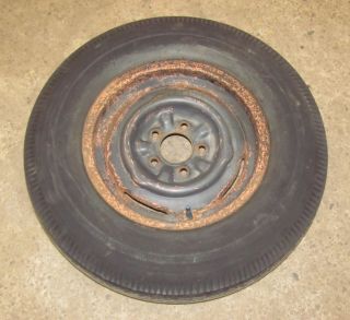 Chevy 15x5 Original Wheel Tire US Royal 6 70 15 Rim Spare