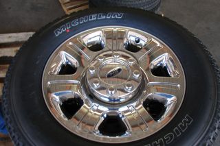 2012 20 Ford F 250 SD 7 Spoke Chrome Wheels Michelin Tires