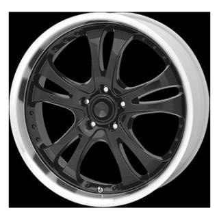 16x7 American Racing Casino Black w Machined Face and Lip Rims