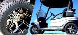 12 x 7 Aggressor Golf Cart Car Rim Wheel EFX 225 35 12 Tires