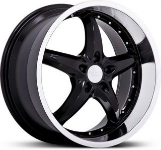 20 inch Ruff Racing 280 Black Staggered Mustang Wheels