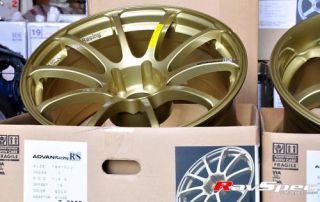 Advan RS JDM Tuning Wheels 18x10 0 15mm 5x114 Gold EVO x and GTR