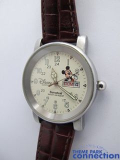 Disney Mickey Mouse Water Resistant Leather Band Date Indicator Watch