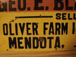 Blanchard Sells Oliver Farm Implements Mendota Ill Metal Sign