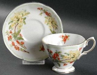 Royal Albert Botanical Teas Footed Cup & Saucer Set, Fine China Dinnerware   Flo