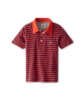 Volcom Kids Wowzer Stripe Polo Boys Short Sleeve Pullover (Red)
