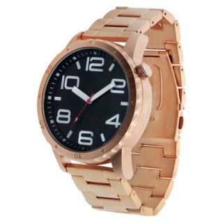 Mens Mossimo Black Metal Bracelet with Black Dial Watch   Rose Gold