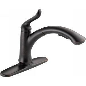 Delta Faucet 4353 RB DST Linden Single Handle Pull Out Spray Kitchen Faucet