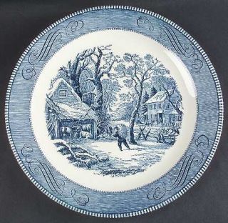 Royal (USA) Currier & Ives Blue 13 Chop Plate (Round Platter), Fine China Dinne