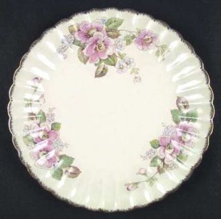 Limoges American China Rose Dinner Plate, Fine China Dinnerware   Pink & Blue Fl