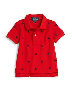 Ralph Lauren Infants Schiffli Polo Shirt   Red