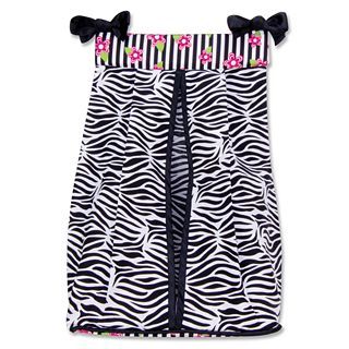 Trend Lab Zahara Zebra Diaper Stacker, Black/White/Pink, Girls