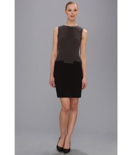 Calvin Klein Color Block Ponte Dress w/ Pockets Womens Dress (Gray)