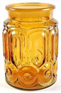 Smith Glass  Moon & Star Amber Sugar Canister No Lid   Amber
