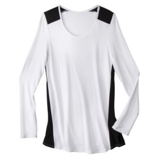 Mossimo Womens Colorblock Long Sleeve Top   White/Black XS