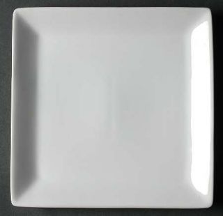Pottery Barn Great White Square Salad Plate, Fine China Dinnerware   All White,S
