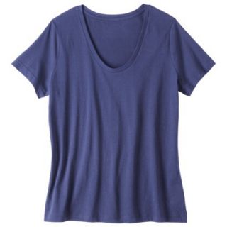 Pure Energy Womens Plus Size Short Sleeve Scoop Neck Tee   Blue 3X