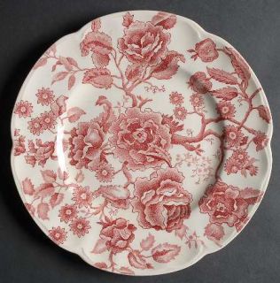 Johnson Brothers English Chippendale Red/Pink Dinner Plate, Fine China Dinnerwar