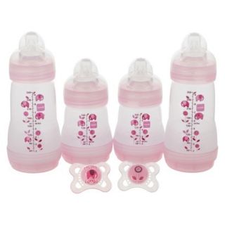 MAM Baby 0+ Months Pink 4 Bottle and 2 Pacifier Gift Set