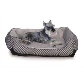 Self Warming Lounge Sleeper Dog Bed in Black Squares, 40 L X 32 W X 10 H