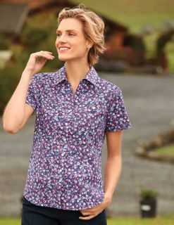 Care free Patterned Short sleeve Shirt, Floral, 14