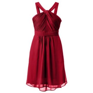 TEVOLIO Womens Plus Size Halter Neck Chiffon Dress   Stoplight Red   26W