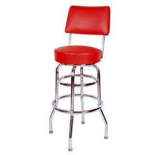 Richardson Seating Retro Home Double Ring Swivel Bar Stool 1958 Color Red