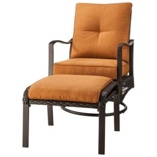 Threshold Morrill 2 Piece Wicker Patio Motion Chair & Ottoman Furniture Set