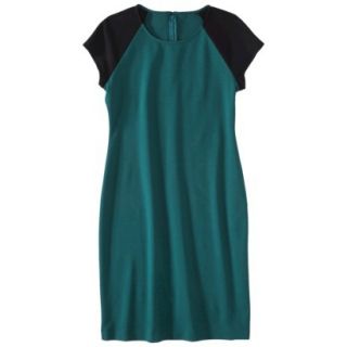 Mossimo Petites Short Sleeve Ponte Dress   Teal/Black SP