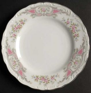 Style House Pompadour Bread & Butter Plate, Fine China Dinnerware   Gray Scrolls