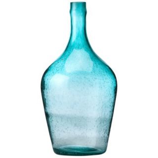 Threshold Bubble Glass Demijohn Vase   Green 15.7