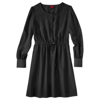 Merona Womens Long Sleeve Easy Waist Dress   Black   L