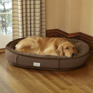 Faux fur Wraparound Dog Bed With Memory Foam Cover/Liner / Large, Chocolate,