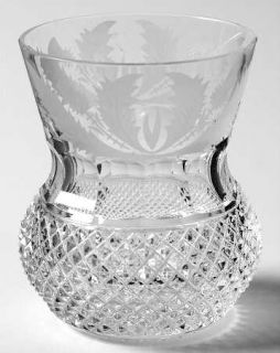 Edinburgh Crystal Thistle (Cut) Whiskey Glass   Cut,Thistle Flower,Cross Hatch,P