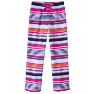 Xhilaration Girls Stripe Fleece Sleep Pant   White/Pink S