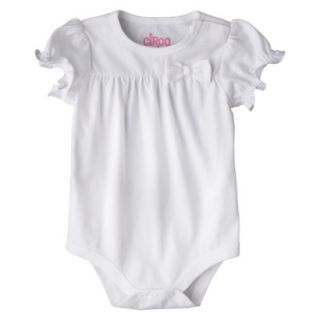 Circo Newborn Infant Girls Short sleeve Solid Bodysuit   True White 6 9 M