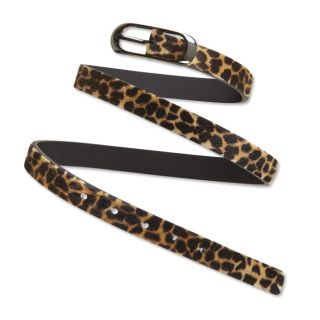 Faux ponyhair Leopard print Belt, Large