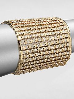 ABS by Allen Schwartz Jewelry Faceted Stretch Bracelet   Gold