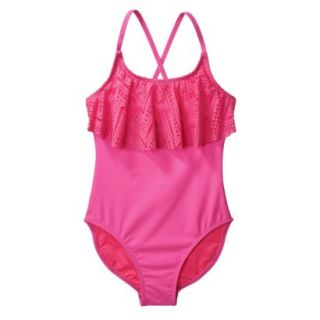 Xhilaration Girls 1 Piece Swimsuit   Pink XS