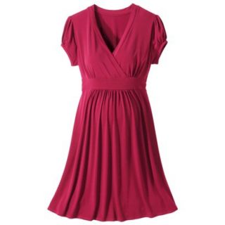 Merona Maternity Short Sleeve V Neck Dress   Red XL