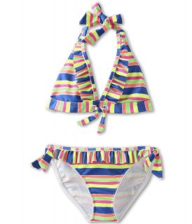 Seafolly Kids Tropica Crush 70s Halter Bikini Girls Swimwear Sets (Blue)