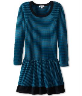 Splendid Littles Girls Mini Black Stripe Thermal Dress Girls Dress (Blue)