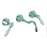 Fima Frattini S5401 5BR Herend Wall Mounted Three Hole Lavatory Faucet Spout 6.5