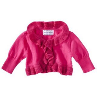 Infant Toddler Girls Ruffle Cardigan   Pink 12 M