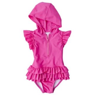 Circo Infant Toddler Girls Rashguard w/ Attached Swim Bottoms   Pink 3T